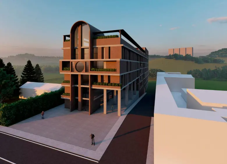 Este es el edificio que pretenden construir para albergar a la población mayor de edad del Oritente antioqueño. RENDER DE CORTESÍA