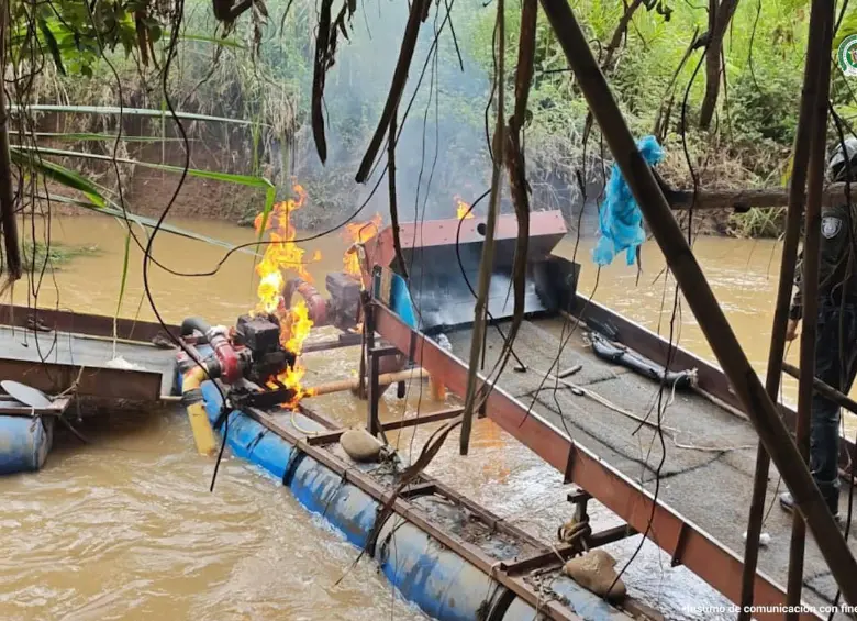 El río Quinamayó habría sido impactado por las actividades de minería ilegal en la zona. Foto: Fiscalía General de la Nación