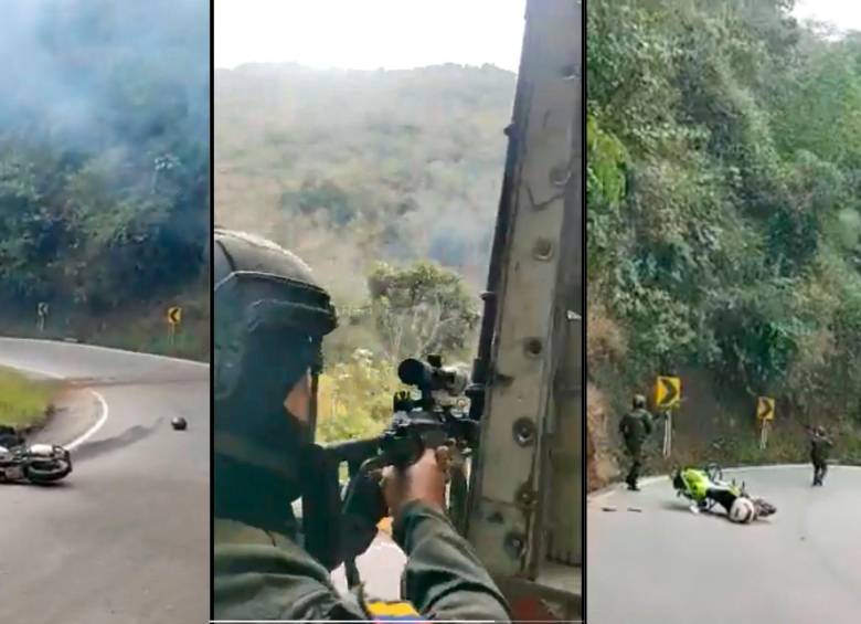 Un camionero quedó en medio de las balas y grabó el enfrentamiento. FOTOS CAPTURA DE PANTALLA 