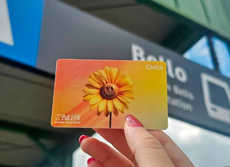 Así luce la tarjeta Cívica de J Balvin. FOTOA Cortesía Metro de Medellín