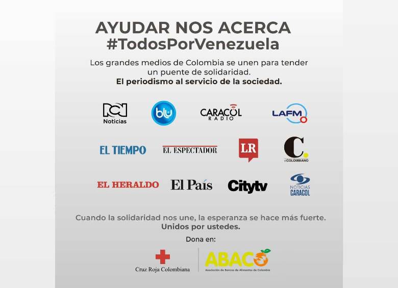 #TodosPorVenezuela, los medios más importantes del país nos unimos por nuestro país hermano