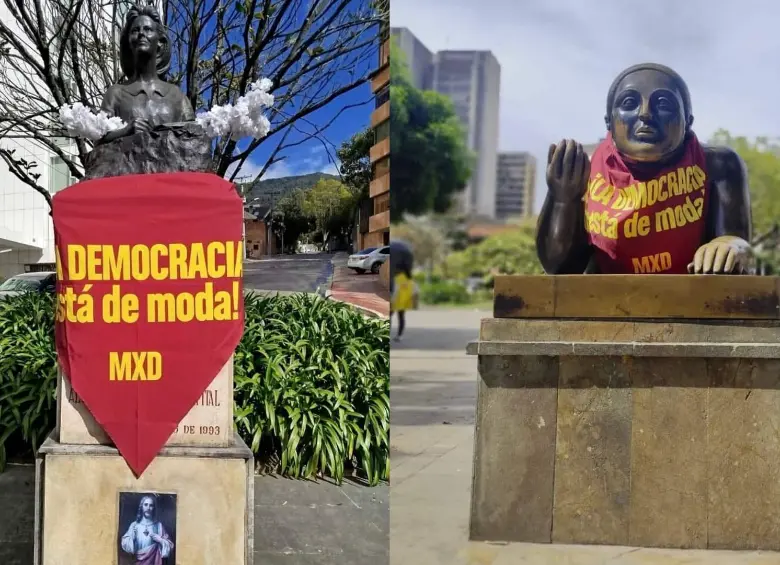 Algunas de las intervenciones que hizo el movimiento. FOTOS: CORTESÍA