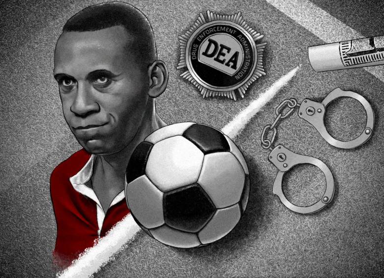 La penetración del narcotráfico en el fútbol colombiano se detectó en los años 80. ILUSTRACIÓN: TOMÁS GIRALDO DAZA.