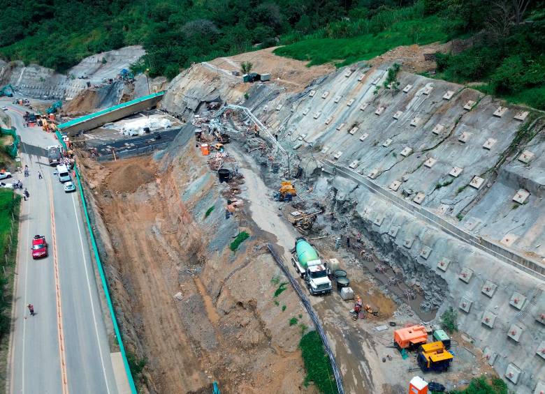 Este es el sector La Arenera, en Amagá, la manzana de la discordia de las obras de Pacífico 1. Los intentos de cerramiento desde el 2024 han terminado en protestas. FOTO: MANUEL SALDARRIAGA
