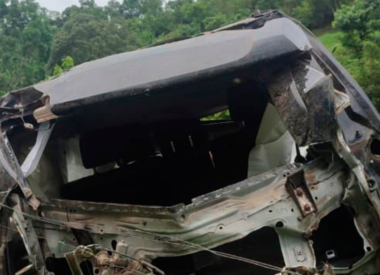 Así quedó el carro siniestrado. FOTO CORTESÍA