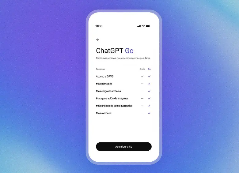 ChatGPT Go será la opción premium más económica de OpenAI en el país. FOTO cortesía OpenAI