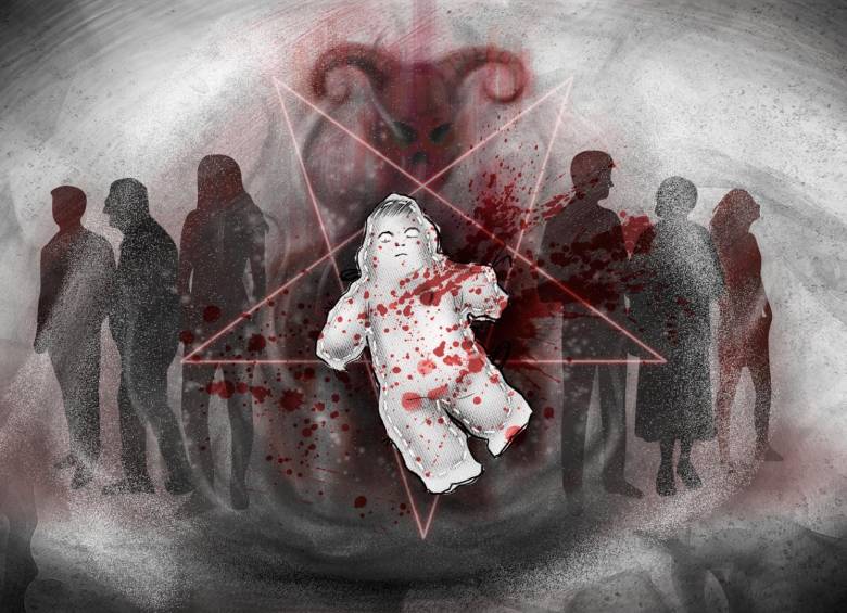 La pieza gráfica para el capítulo 11, “El infantil crimen de la familia satánica”. ILUSTRACIÓN: TOMÁS GIRALDO.