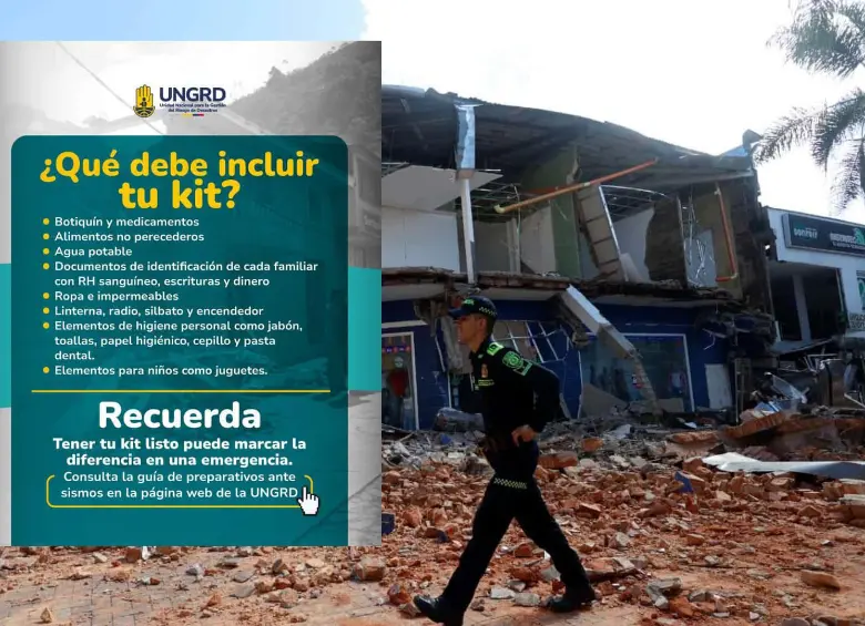 La UNGRD envía estas recomendaciones que debe tener en cuenta ante posibles réplicas. Foto: AFP/UNGRD