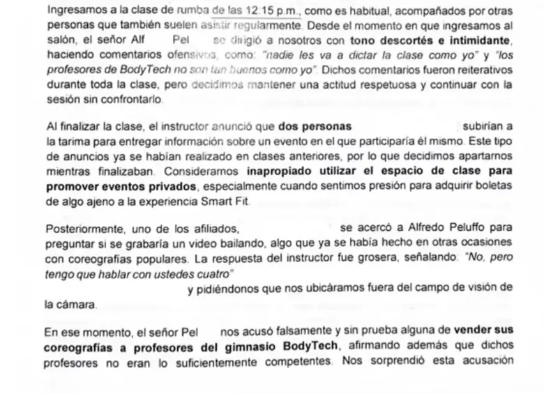 Denuncia sobre lo sucedido en Smartfit.
