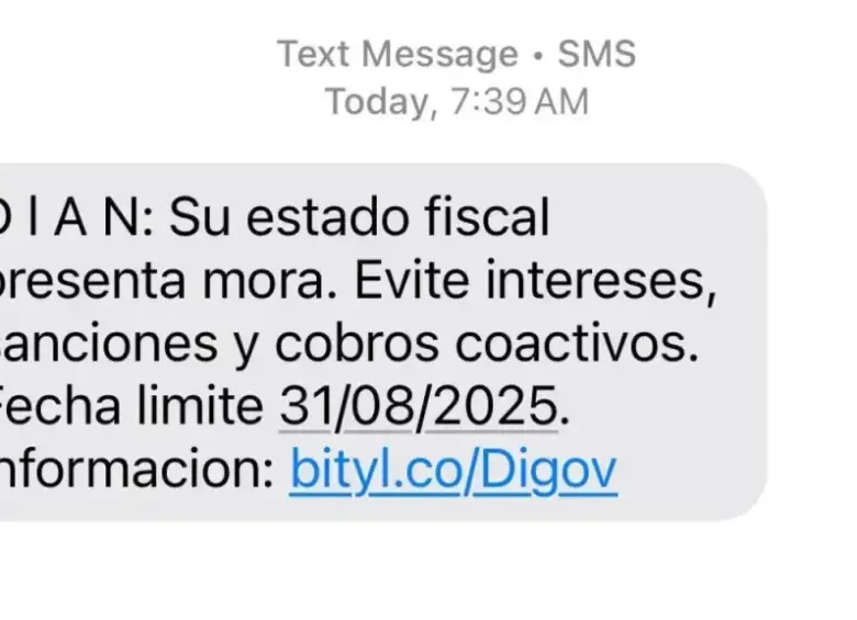 Este tipo de mensajes envían los estafadores para robar datos y dinero.