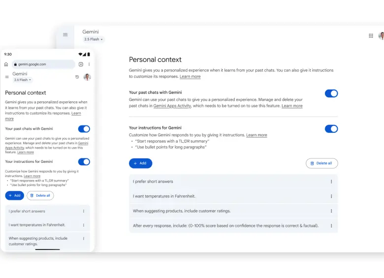 Gemini ahora recuerda los chats: Google actualiza su IA para que aprenda de los usuarios