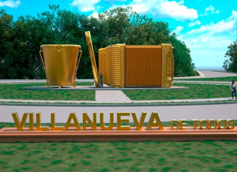 El soldador que ayudó a ensamblar la estatua en forma de acordeón más grande Colombia intentó destruirla porque no le pagaron trabajo de soldadura. Foto: Tomada de las redes sociales de Inter Vallenato. 