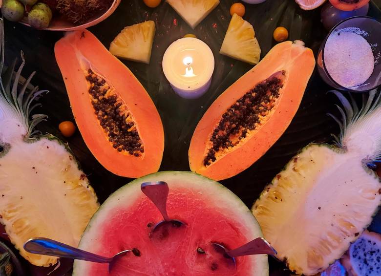 En el Bacanal Fruit Bang estarán ubicados tres altares con bodegones que tendrán 45 tipos de frutas diferentes, una fiesta comestible para descubrir el poder de las frutas. FOTOS cortesía