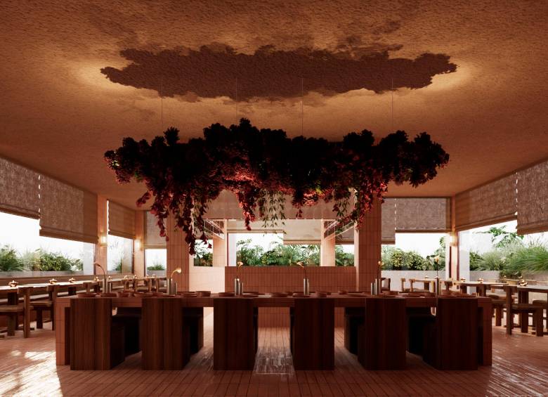 Así lucirá Boro, el restaurante que abrirá en Wake Medellín a finales de junio. FOTO Cortesía
