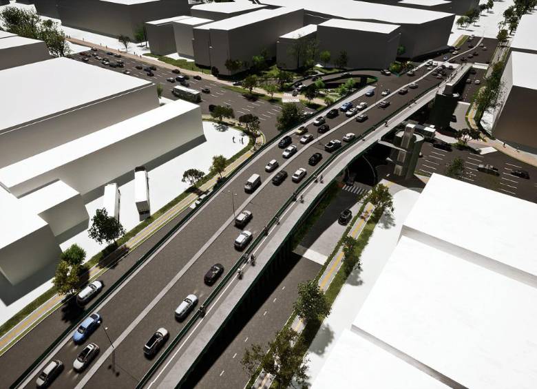 La obra tiene consiste en elevar sobre la autopista Sur un puente de dos calzadas, ambas de dos carriles. IMAGEN: CORTESÍA