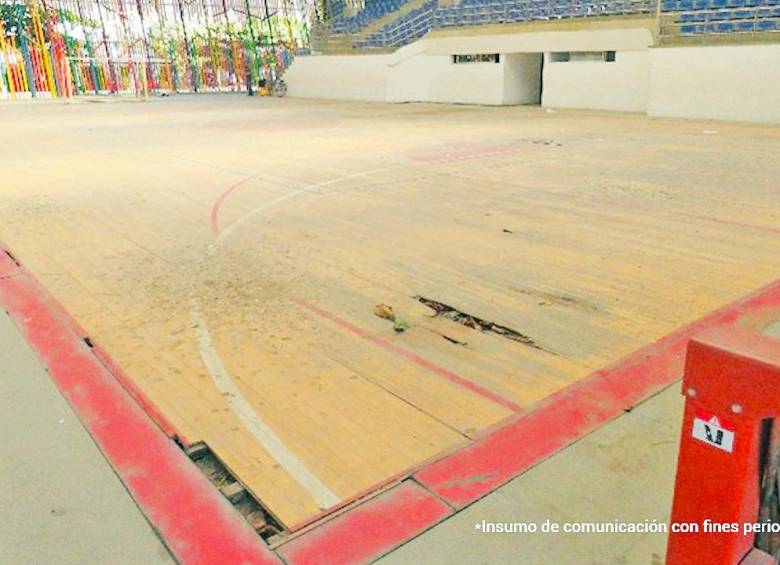 Coliseo Gaira, escenario deportivo deteriorado. FOTO Fiscalía 