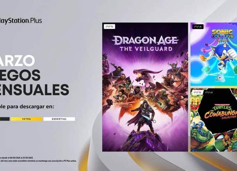 Dragon Age: The Veilguard, Sonic Colors: Ultimate y Teenage Mutant Ninja Turtles: The Cowabunga Collection estarán disponibles para los suscriptores de PlayStation Plus en marzo. FOTO PlayStation