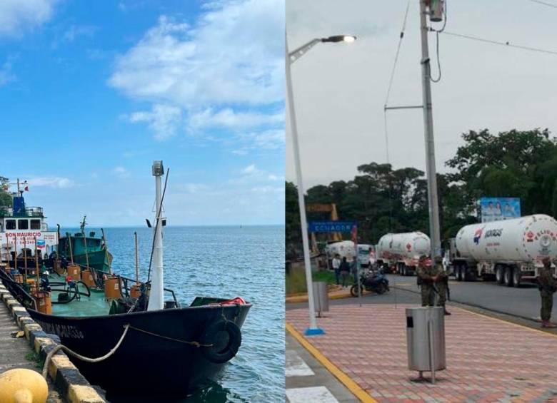 Camiones cisterna desde Ecuador y las embarcaciones cargadas han sido otras alternativas para el traslado de combustible a Cauca y Nariño. FOTOS CORTESÍA 