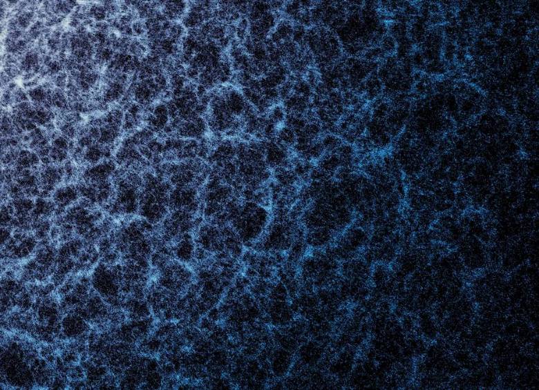 Esta es una pequeña parte del mapa tridimensional construido por DESI a lo largo de cinco años, donde cada punto representa una galaxia. FOTO tomada de DESI/DOE/KPNO/NOIRLab/NSF/AURA/R.