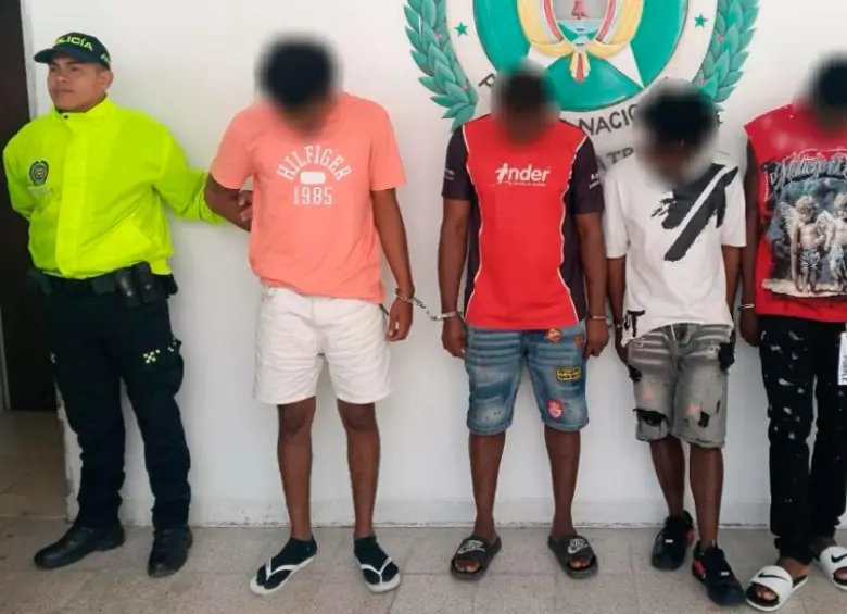 Los cuatro capturados por orden judicial tienen anotaciones por hurto, homicidio, receptación, tráfico de estupefacientes y lesiones personales. FOTO: ALCALDÍA