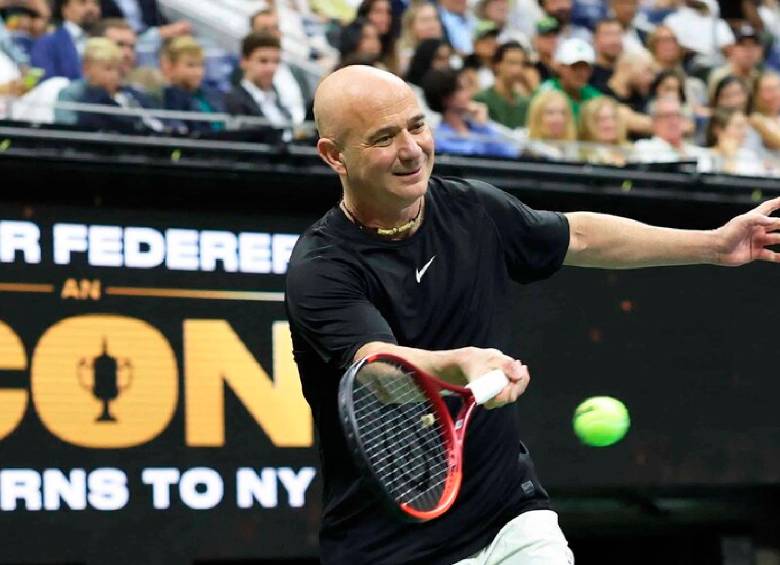 Andre Agassi, leyenda del tenis estadounidense y capitán del Resto del Mundo, destacó la importancia de la Laver Cup en el calendario internacional. FOTO: AFP
