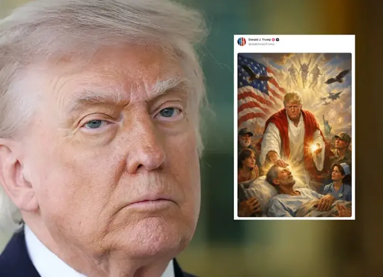 ¿Trump ahora se cree Jesús? Se enfrentó con el Papa y publica imagen donde se hace “el Mesías”
