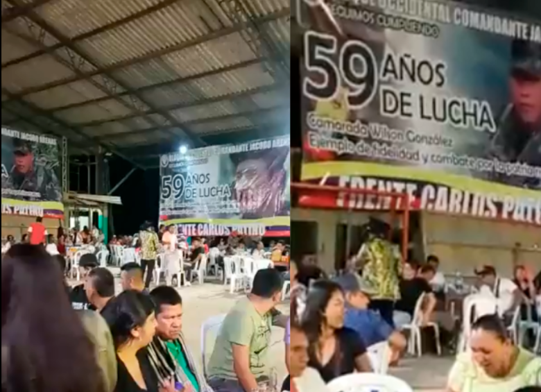 Los disidentes habían convicado, con anticipación, a su fiesta en un coliseo del Tambo, Cauca. FOTO CAPTURA DE PANTALLA 