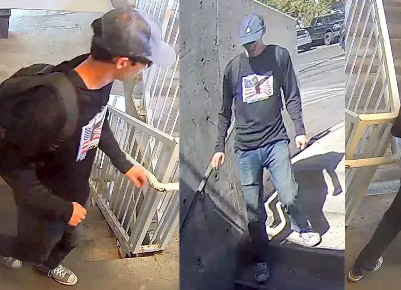 Capturas divulgadas por el FBI en sus redes sociales sobre el sospechoso. FOTOS: X/ @FBI Salt Lake City 