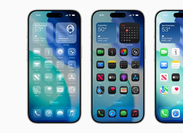 Liquid Glass, el nuevo lenguaje visual de iOS 26, introduce una capa de control translúcida que responde a la luz, al entorno y al tacto, haciendo que la interfaz se sienta viva y adaptable. FOTO cortesía