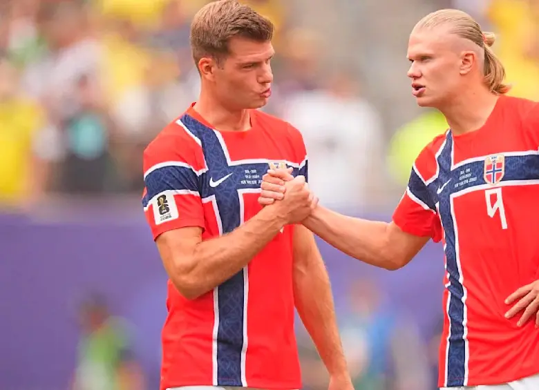 Alexander Sørloth y Erling Haaland, dos de los referentes de Noruega en el Mundial. FOTO GETTY