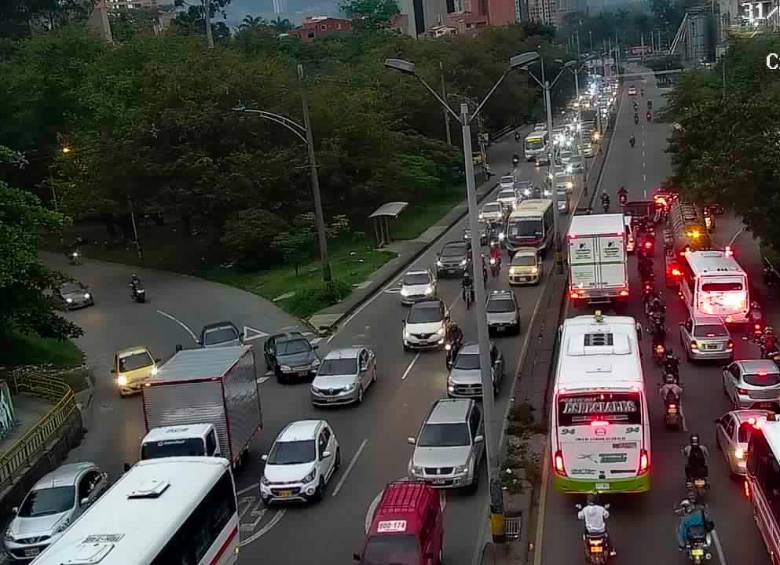 Así era la movilidad en la Autopista Norte a la altura de Solla durante la mañana de este viernes. FOTO: CORTESÍA SECRETARÍA DE MOVILIDAD 