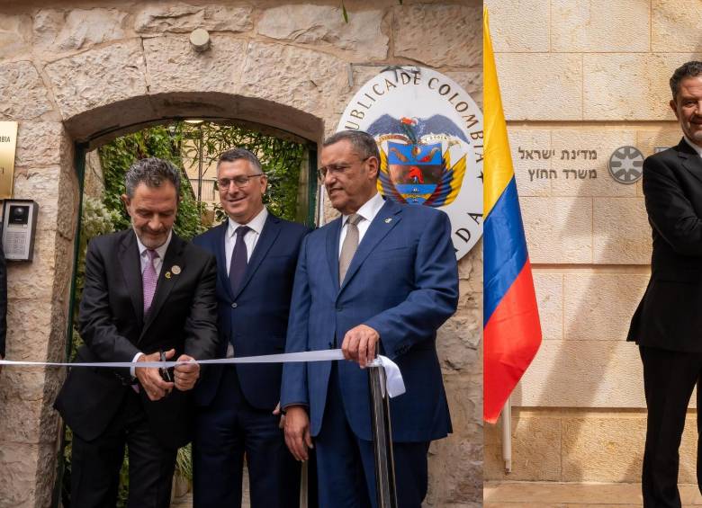 En la inauguración participaron el canciller Omar Bula y el ministro de Relaciones Exteriores de Israel, Gideon Sa’ar. Foto: Redes sociales Cancillería @CancilleriaCol
