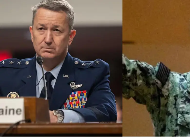 El general Dan Caine, presidente del Estado Mayor Conjunto y SEAC David L. Isom FOTO: Nathan Posner, Cpl. Dean Gurule. 