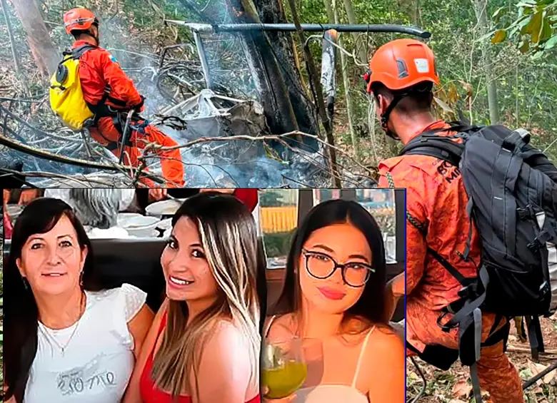Tres colombianas murieron en un accidente aéreo en Brasil. Fotos: AFP y redes sociales