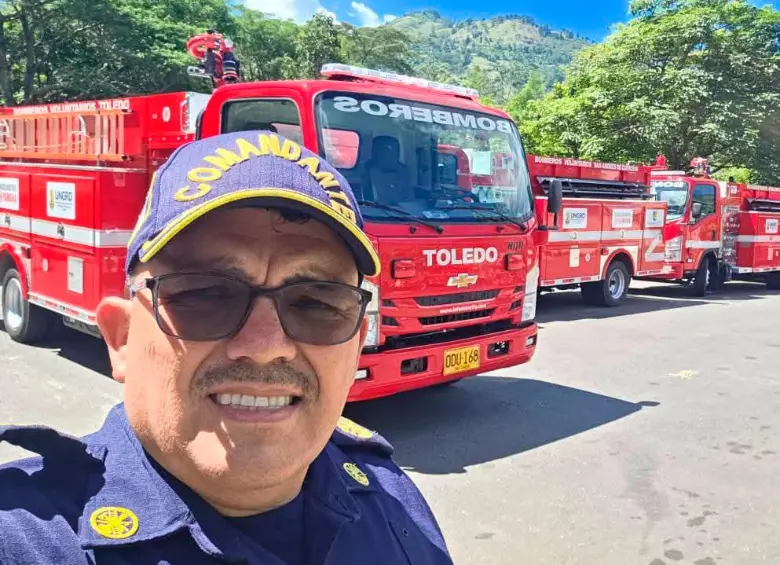 Deiby Arboleda había posicionado al cuerpo de bomnberos voluntarios de Anorí como uno de los mejores del Nordeste. FOTO: CORTESÍA