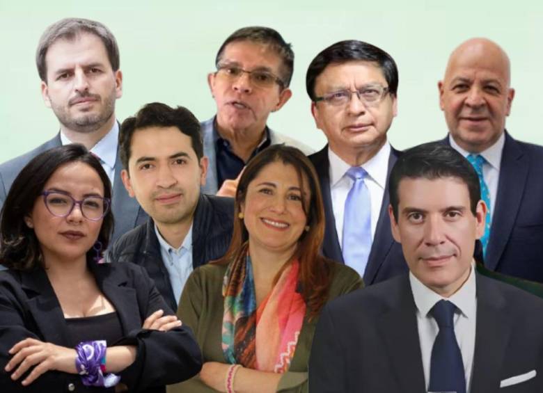 De izquierda a derecha: Benjamín Ortiz, Jorge Enrique Ibánez, Mauricio Gaona, Jennifer Pedraza, Daniel Briceño, Diego Gil, Denis Silva, Iris Marín y Andrés Forero. Foto: Cortesía. 
