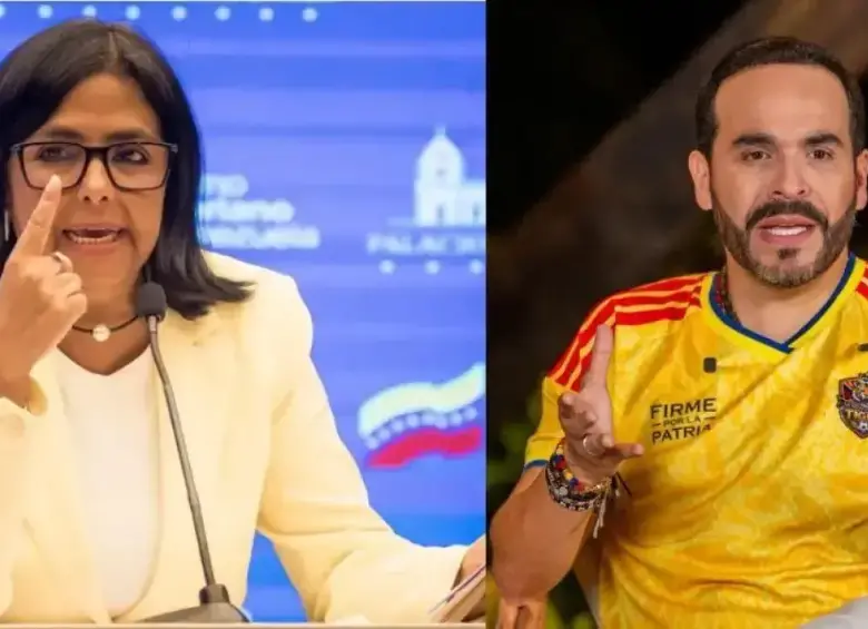 Delcy Rodríguez, presidenta encargada de Venezuela; y Abelardo de la Espriella, presidente electo de Colombia. FOTO: Colprensa.