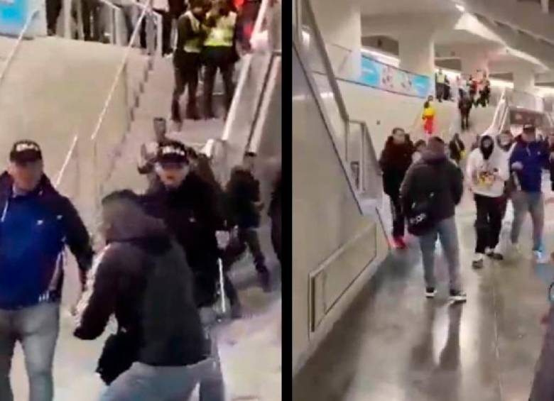 Esta fue la segunda vez que los hinchas colombianos protagonizaron una pelea después de que la Selección jugara un partido en territorio español. La otra fue en junio de 2023 en Valencia. FOTO: CAPTURA DE PANTALLA 