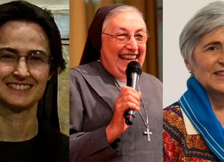 La hermanas Raffaella Petrini y Yvonne Reungoat y María Lía Zervino, fueron nombradas como integrantes del Dicasterio para los Obispos por parte del Papa Francisco. FOTO: CORTESÍA VATICAN NEWS