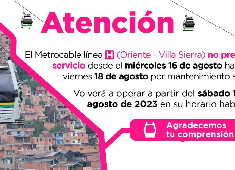 ¿Ya sabía? Tres líneas del metrocable tendrán cierres por mantenimiento 