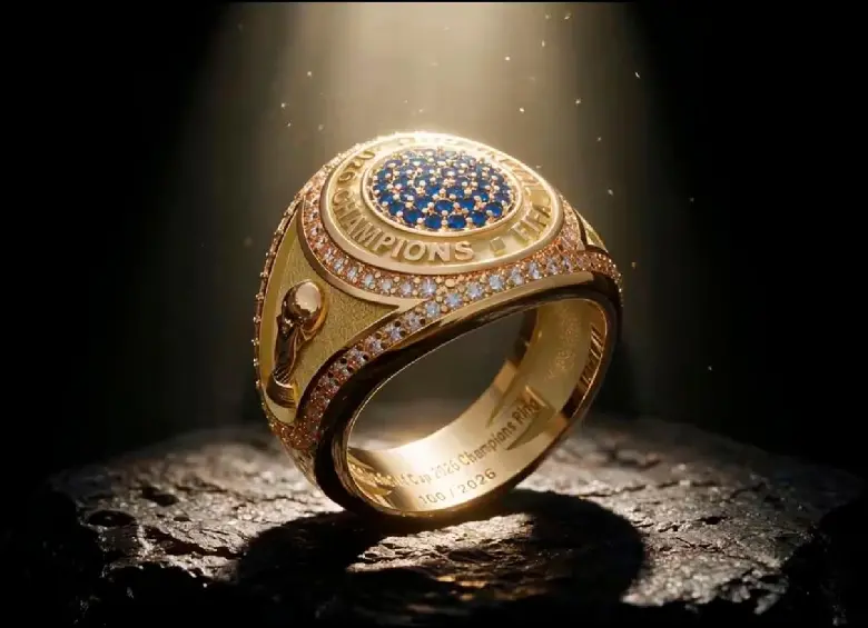 Así será el anillo que recibirán los campeones del Mundial de Norteamérica-2026. FOTO: @FIFA