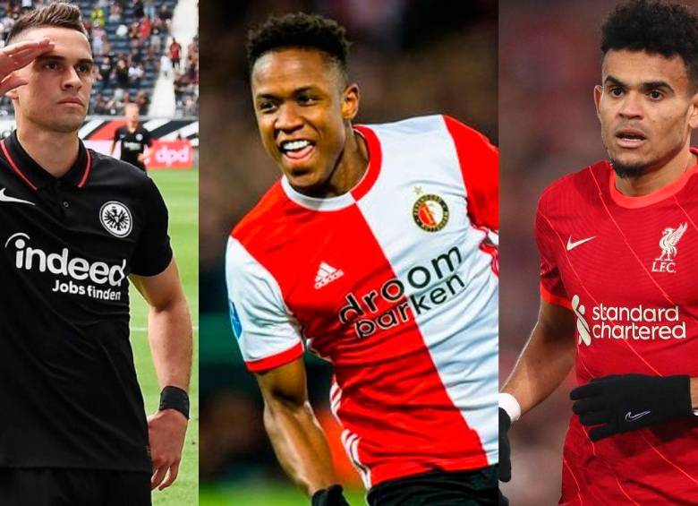 Rafael Santos Borré, Luis Sinisterra y Luis Díaz son protagonistas en el fútbol europeo. FOTOS EFE