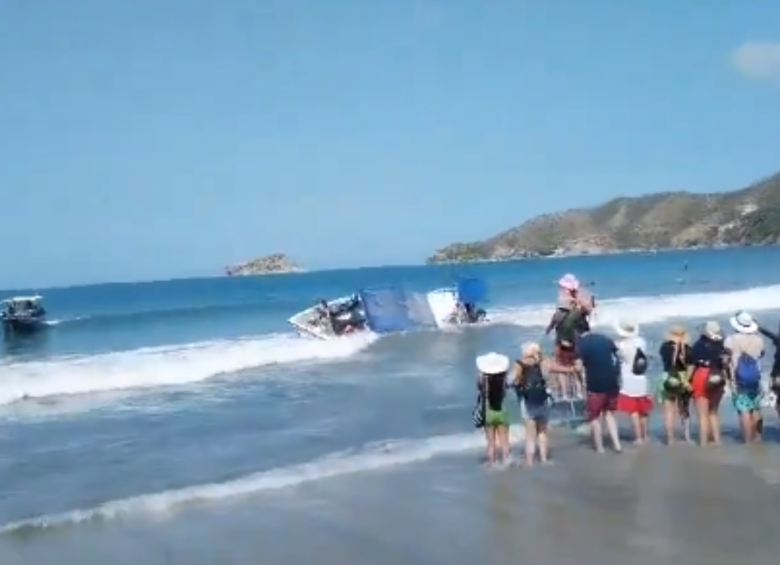 El destino de la lancha era hacia Playa Blanca, Santa Marta. FOTO: CAPTURA DE VIDEO