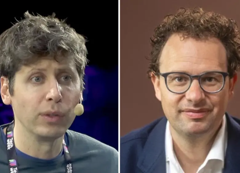 Sam Altman, CEO de OpenAI; y Dario Amodei, cofundador y CEO de Anthropic. FOTO: tomada de @direpuntoit.