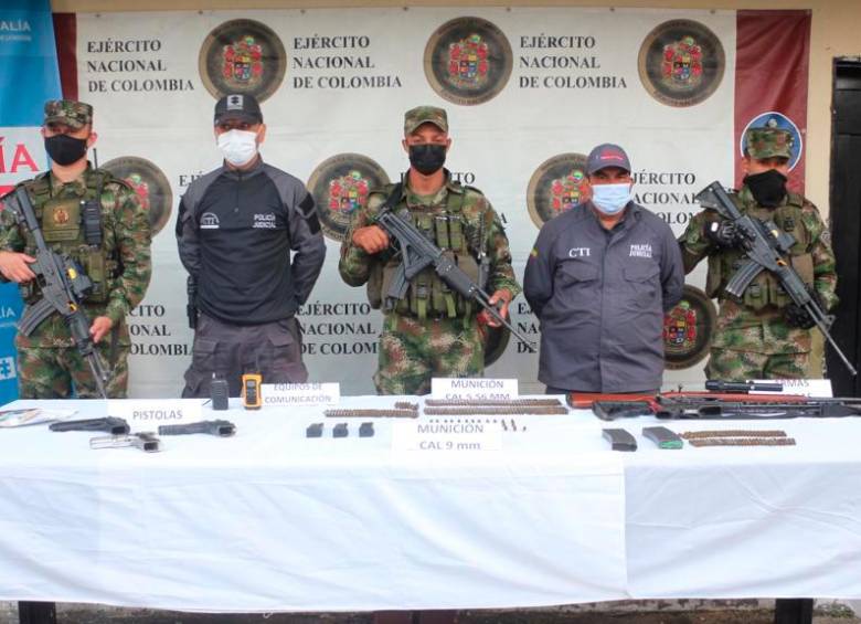 El operativo se produjo en la vereda San Vicente la Susana, en zona rural del municipio de Guadalupe. FOTO: CORTESÍA EJÉRCITO