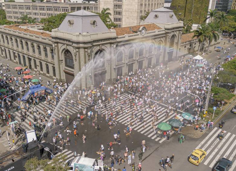 Punto de hidratación de la caminata. Foto: Cortesía. 