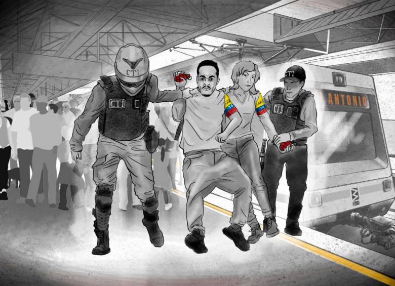 El póster para capítulo 12, “La misión terrorista contra el metro de Medellín”. ILUSTRACIÓN: TOMÁS GIRALDO.
