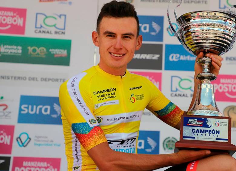 Germán Darío es el bicampeón de la Vuelta de la Juventud. Ya ha adquirido experiencia en Europa con el GW. FOTO cortesía fedeciclismo