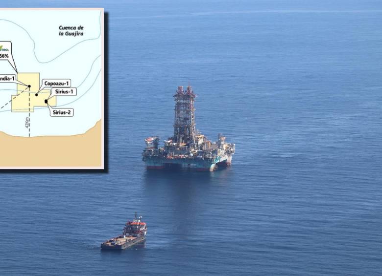 El pozo está ubicado a 42 kilómetros de la costa, en aguas de 1.285 metros de profundidad, y cerca de los descubrimientos de gas de Sirius-1, Sirius-2 y Copoazú-1, lo que refuerza el potencial gasífero de la zona. Foto: Cortesía Ecopetrol
