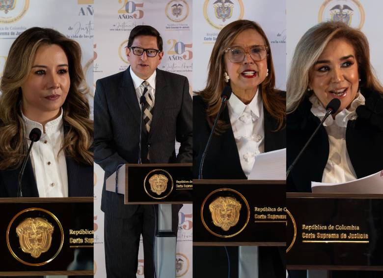 De izquierda a derecha: Adriana Cecilia Alarcón Gallego, Andrea Nataly Bermúdez Sánchez, Javier Fernando Fonseca Alvarado, Patricia del Socorro Hernández Zambrano, Susana Quiroz Hernández. Foto: Corte Suprema.